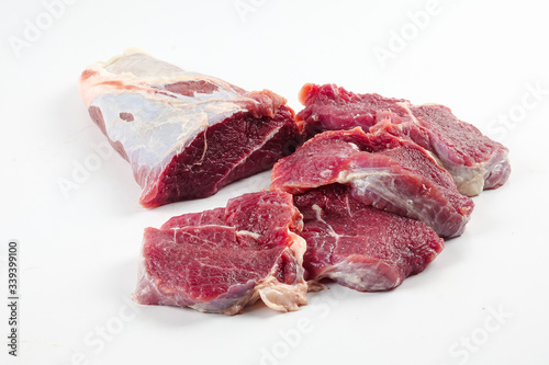 Beef tender chuck isolated on white.