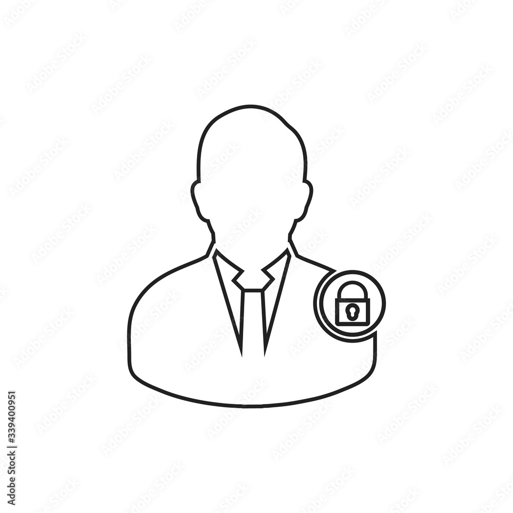 User Lock Line Icon. Editable Vector EPS Symbol Illustration. User Lock Line Icon. Editable Vector EPS Symbol Illustration.