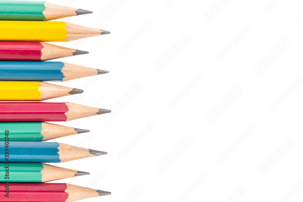 Fototapeta premium Colored pencils, isolated on white background