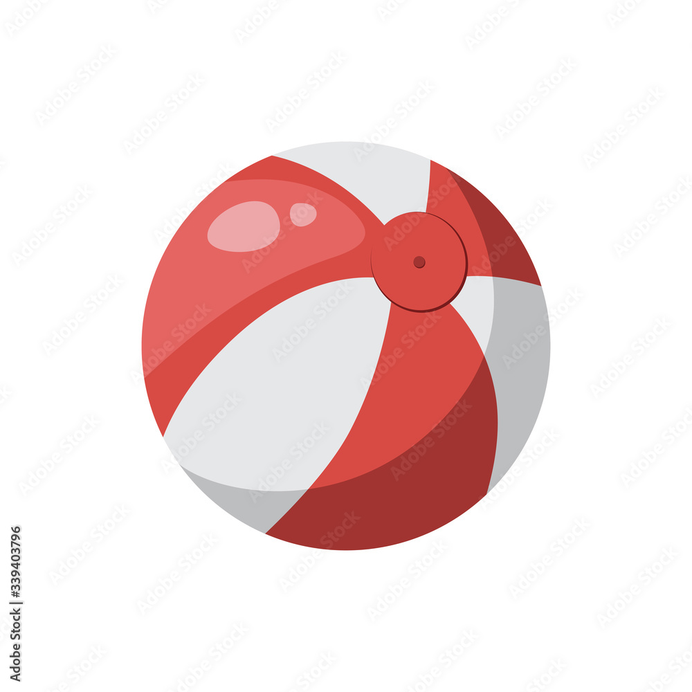 Beach ball. Ball for playing volleyball or water polo. Vector Illustration in cartoon style isolated on white background. Beach ball. Ball for playing volleyball or water polo. Vector Illustration in cartoon style isolated on white background.