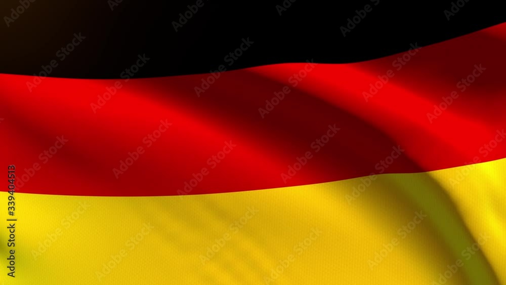 Festive 60FPS Germany flag colored in black, red, yellow waving on the wind 4k UHD 3d seamless loop animation Festive 60FPS Germany flag colored in black, red, yellow waving on the wind 4k UHD 3d seamless loop animation