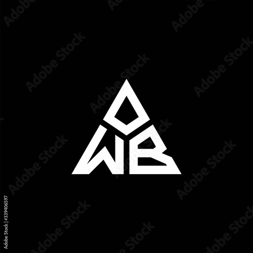 WB monogram logo with 3 pieces shape isolated on triangle