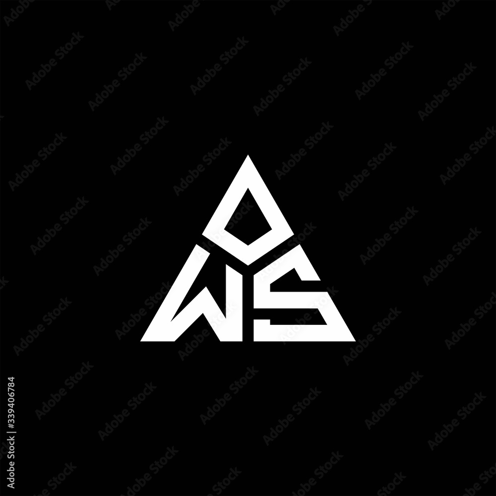 WS monogram logo with 3 pieces shape isolated on triangle WS monogram logo with 3 pieces shape isolated on triangle