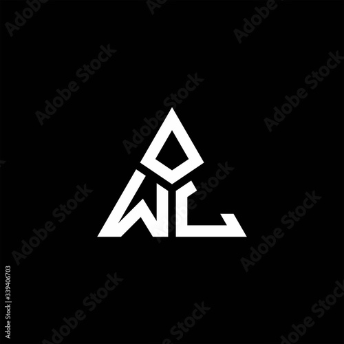 WL monogram logo with 3 pieces shape isolated on triangle