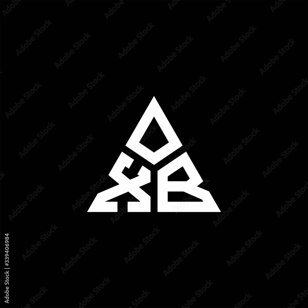 XB monogram logo with 3 pieces shape isolated on triangle XB monogram logo with 3 pieces shape isolated on triangle