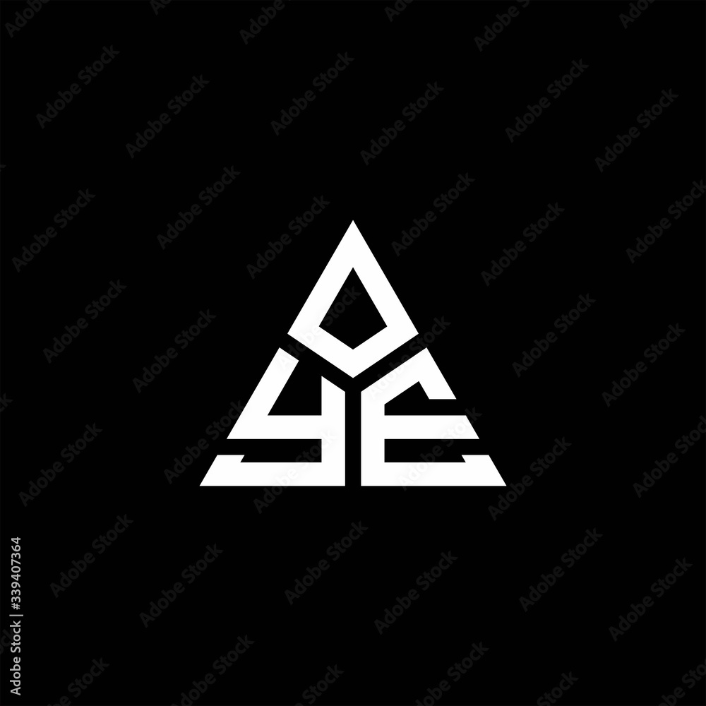 YE monogram logo with 3 pieces shape isolated on triangle YE monogram logo with 3 pieces shape isolated on triangle