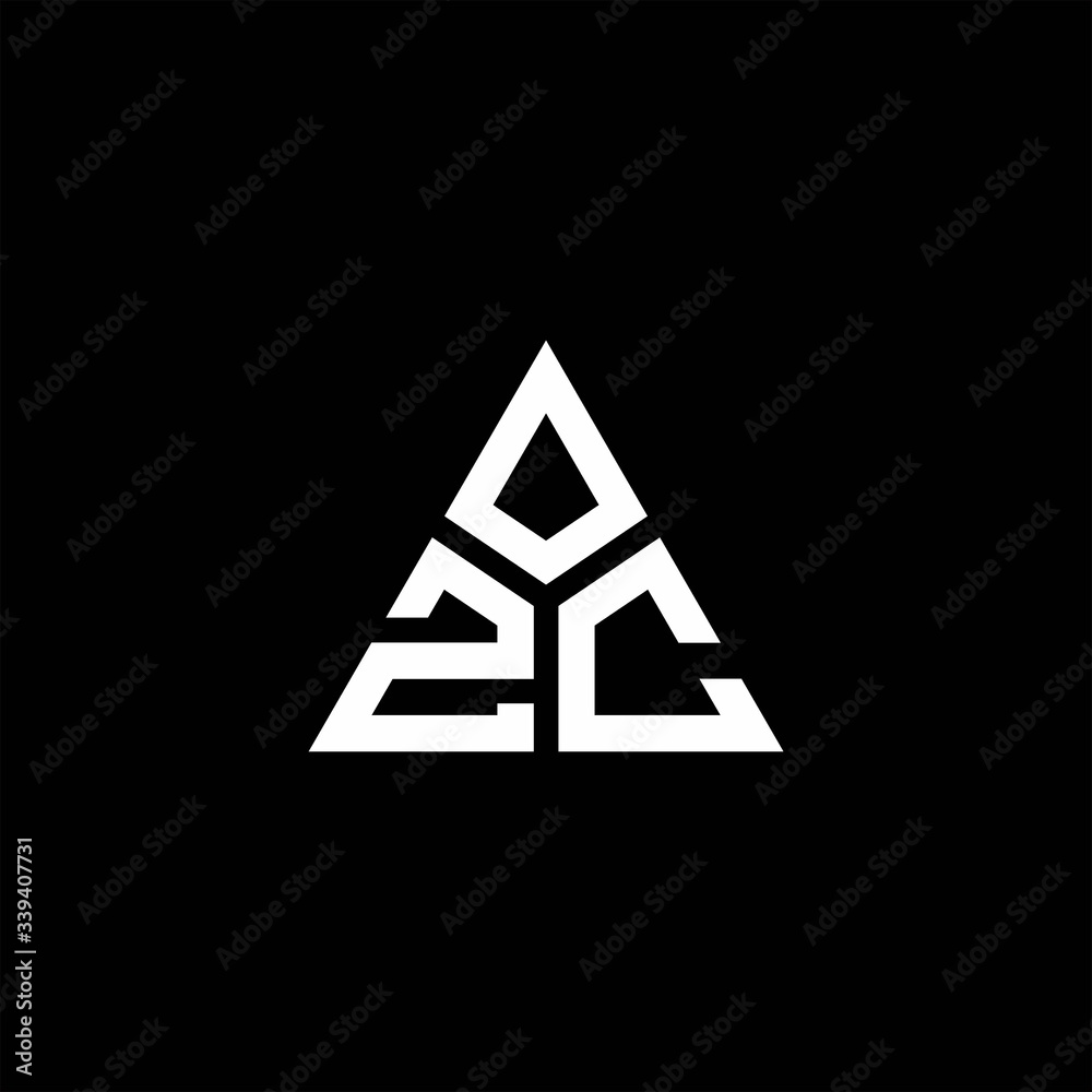 ZC monogram logo with 3 pieces shape isolated on triangle ZC monogram logo with 3 pieces shape isolated on triangle