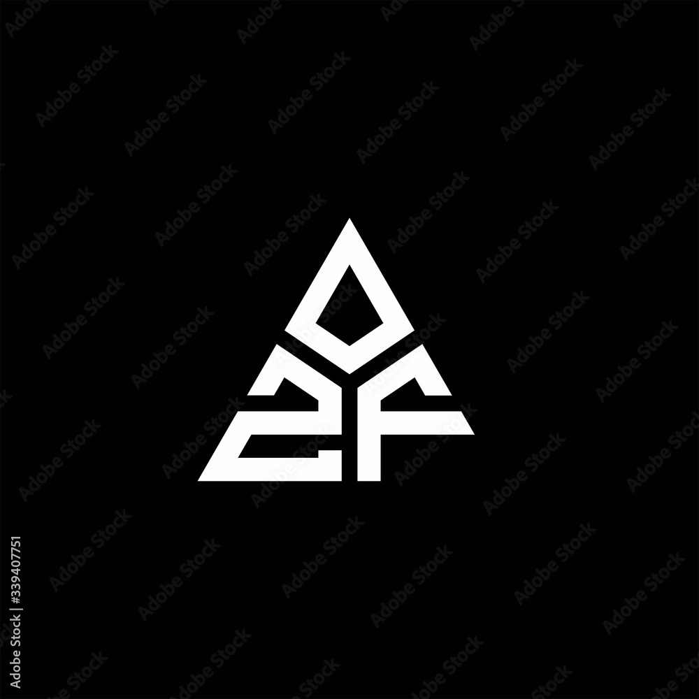 ZF monogram logo with 3 pieces shape isolated on triangle ZF monogram logo with 3 pieces shape isolated on triangle