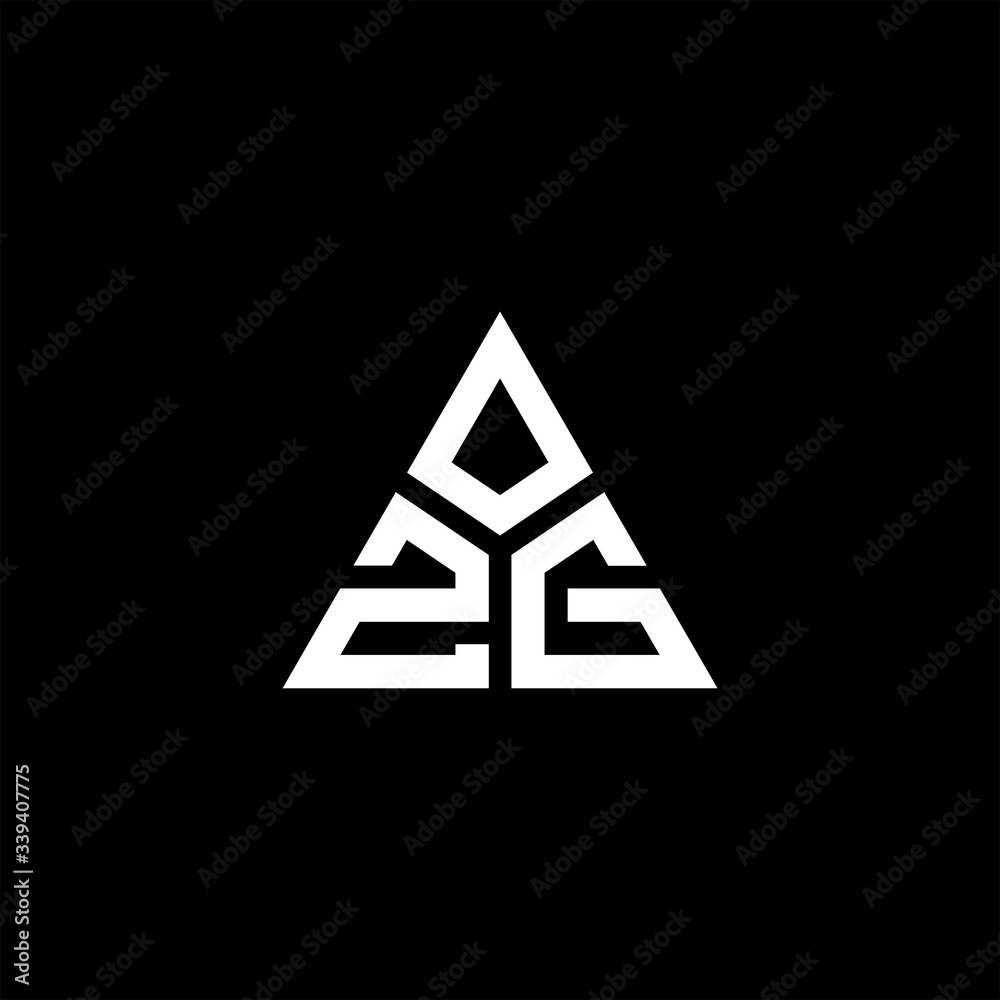 ZG monogram logo with 3 pieces shape isolated on triangle ZG monogram logo with 3 pieces shape isolated on triangle