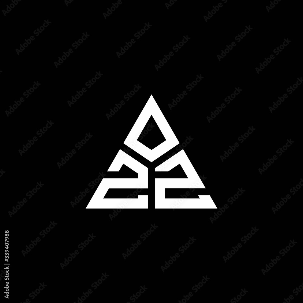 ZZ monogram logo with 3 pieces shape isolated on triangle ZZ monogram logo with 3 pieces shape isolated on triangle
