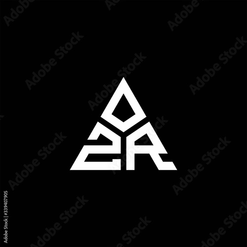 ZR monogram logo with 3 pieces shape isolated on triangle