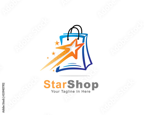 top Star shop bag logo design inspiration