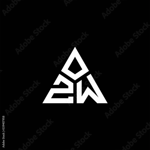 ZW monogram logo with 3 pieces shape isolated on triangle