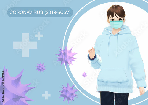 cute kid holding a sign plate, Corona virus (covid 19) campaign to stay at home