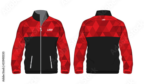 Sport Jacket polygon red and black template for design on white background. Vector illustration eps 10.