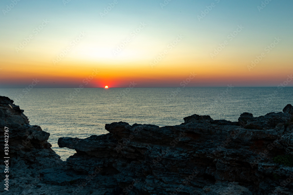 sunrise from the cliffs of the ocean