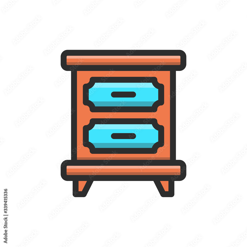 Nightstand Vector Icon Nightstand Vector Icon