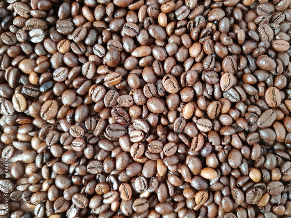 Coffee beans on the table Coffee beans on the table