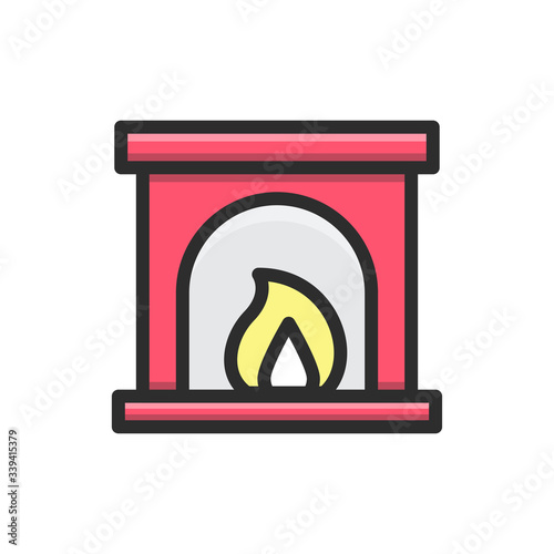 Fireplace Vector Icon