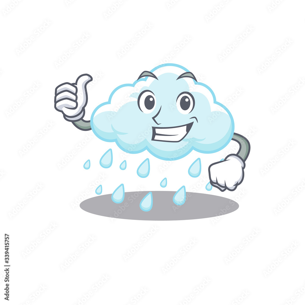 Cloudy rainy cartoon character design making OK gesture Cloudy rainy cartoon character design making OK gesture