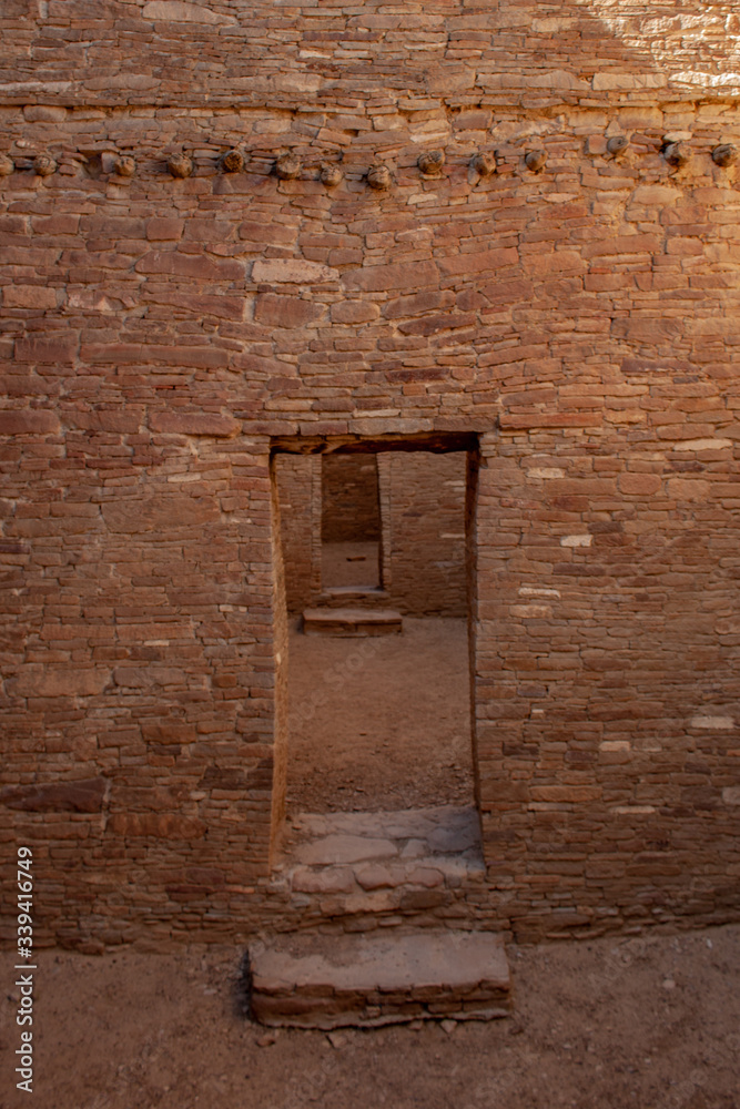 Entryway in Chacoan ruins at Chaco Canyon National Historical Park in New Mexico