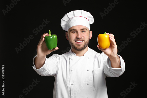 Handsome male chef with bel...