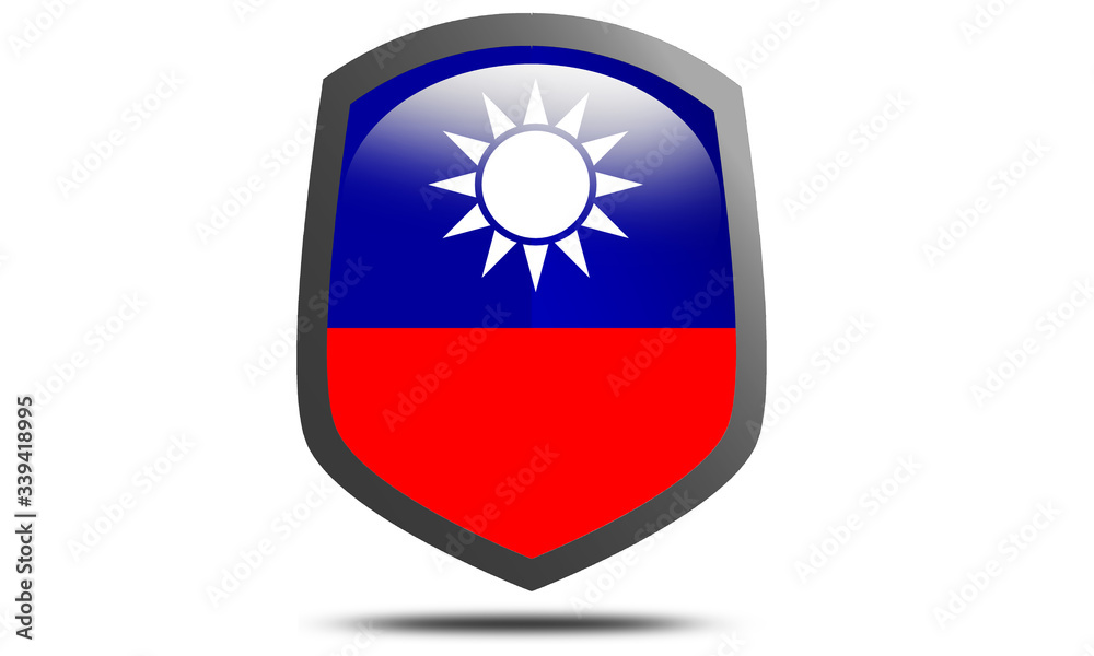 Taiwan country flag shield icon Taiwan country flag shield icon
