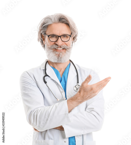 Portrait of senior male doc...