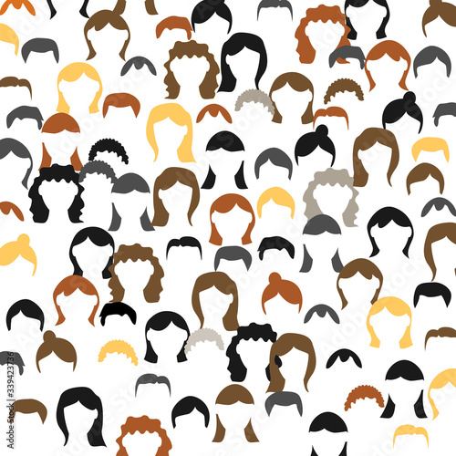 Crowd. Workers group, people in parade or in protest. Flat style. Vector background.