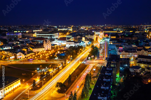 Minsk. Downtown in the evening.