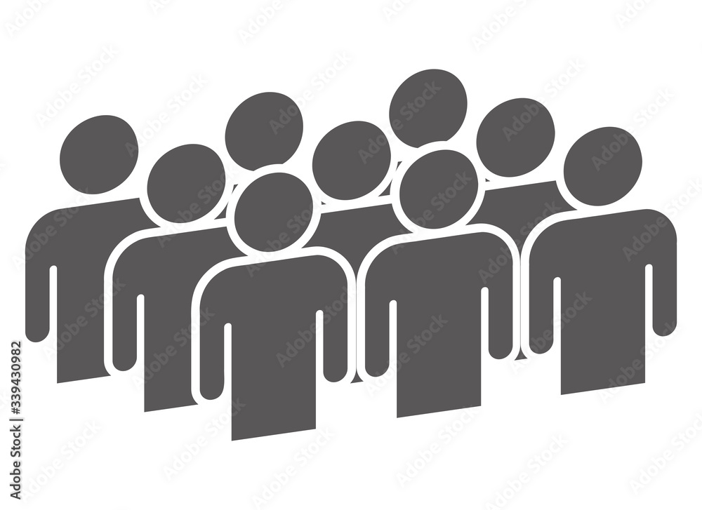 三列に並んでいる人々 三列に並んでいる人々