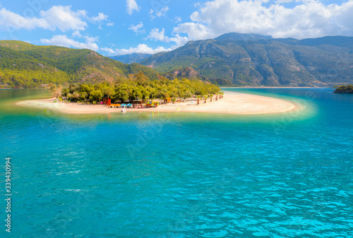 Fototapeta Naklejka Na Ścianę i Meble -  Oludeniz Beach And Blue Lagoon, Oludeniz beach is best beaches in Turkey - Fethiye, Turkey