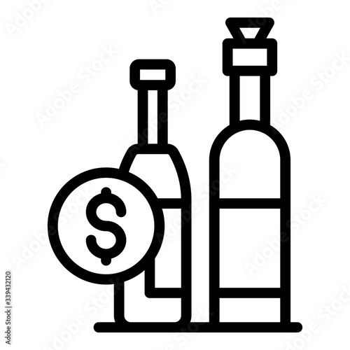 Duty free storage bottle icon. Outline duty free storage bottle vector icon for web design isolated on white background