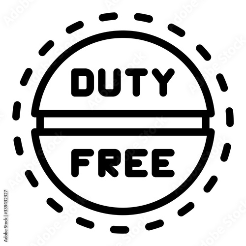 Duty free pill icon. Outline duty free pill vector icon for web design isolated on white background