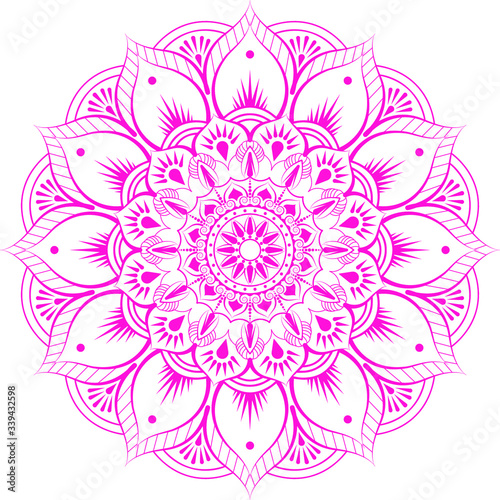 Luxury mandala with golden arabesque gradient pattern