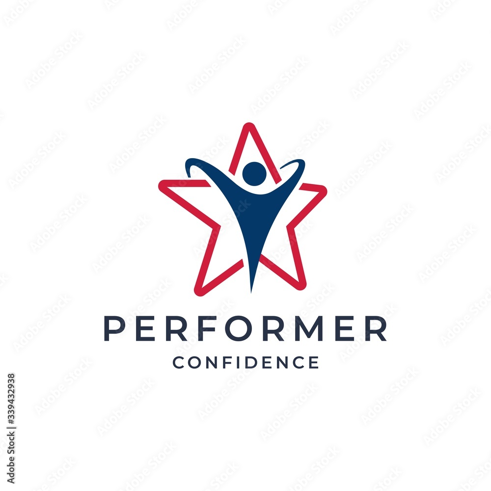 Fototapeta premium human and star vector logo design