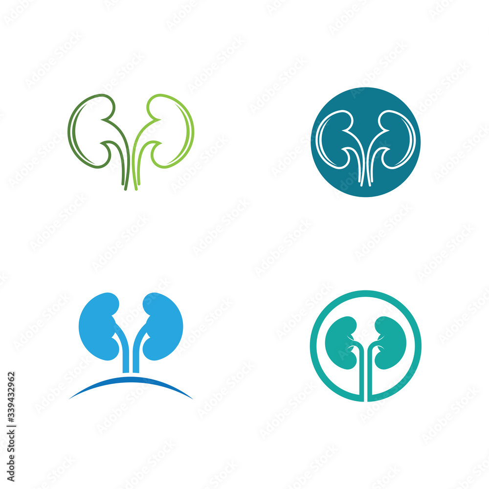 Fototapeta premium Set of kidney vector illustration design logo