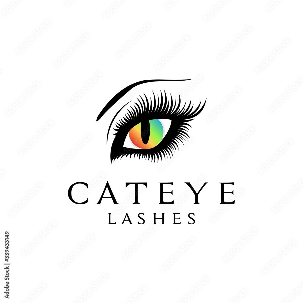 Beauty Eye Fashion And pupils Cat Eye logo design vector illustration Beauty Eye Fashion And pupils Cat Eye logo design vector illustration