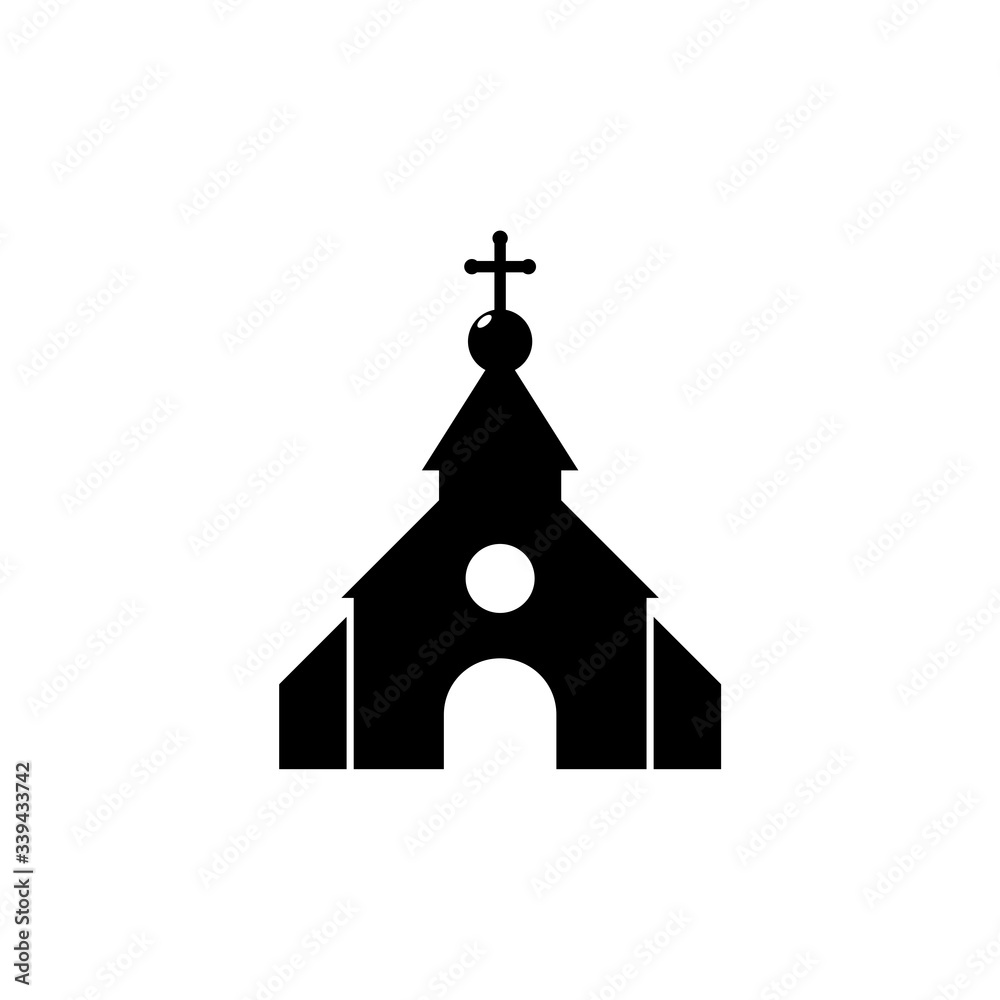 Black Church building icon isolated on white background Black Church building icon isolated on white background