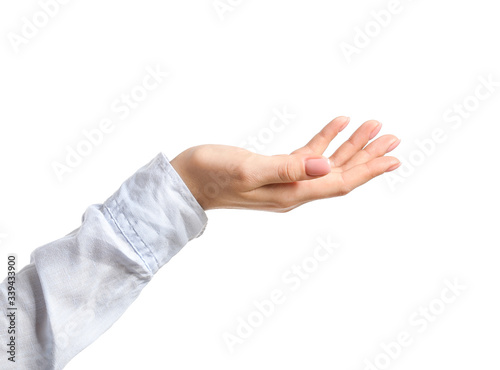 Woman's Open Hand Gesture