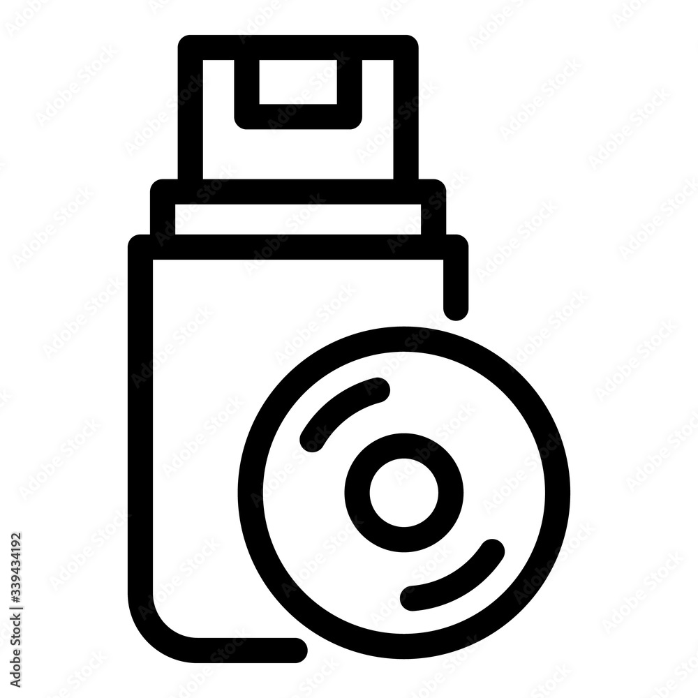 Audio data usb icon. Outline audio data usb vector icon for web design isolated on white background Audio data usb icon. Outline audio data usb vector icon for web design isolated on white background