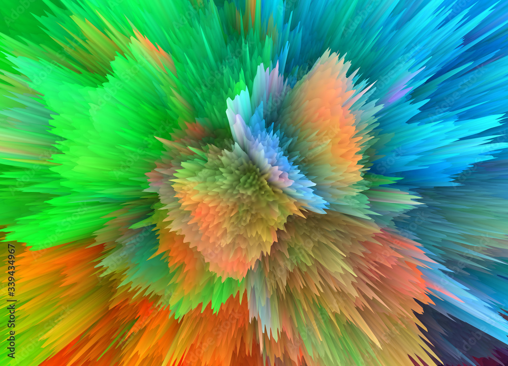 Obraz premium Abstract 3D explosion illustratoin. Colorful graphic design. Hight resolution creative background. Wallpaper hight resolution.