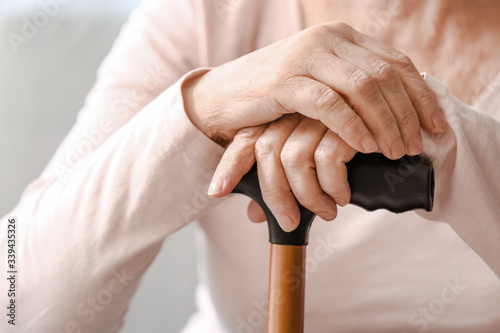 Elderly woman suffering from mental disability at home, closeup © Pixel-Shot