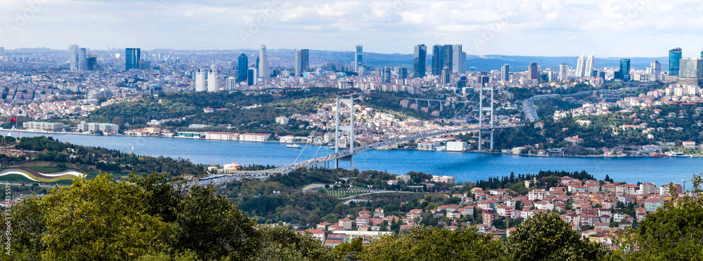 Istanbul townscape with Bosphorus Bridge