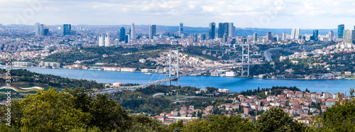 Istanbul townscape with Bosphorus Bridge © dharmapocan