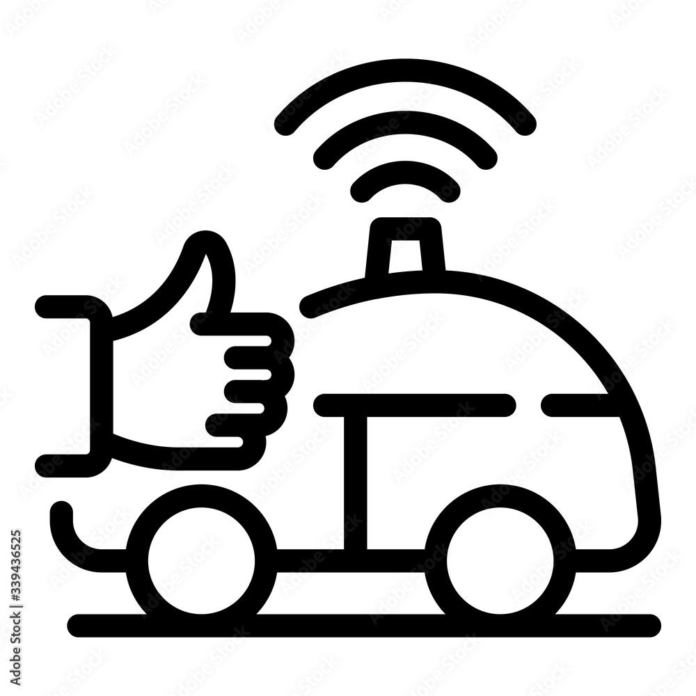 Stop unmanned taxi icon. Outline stop unmanned taxi vector icon for web design isolated on white background Stop unmanned taxi icon. Outline stop unmanned taxi vector icon for web design isolated on white background