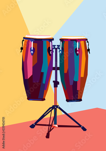 conga in wpap pop art style photo