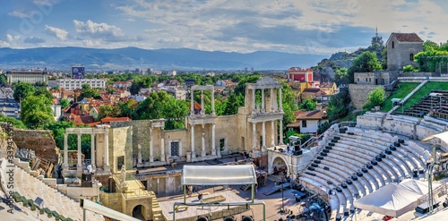 Roman amphitheater in Plovdiv, Bulgaria photo