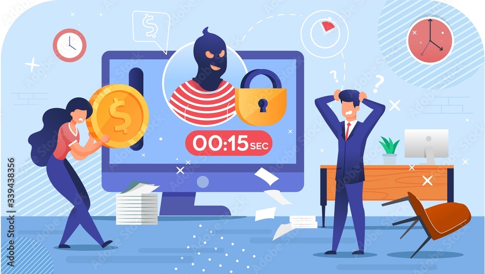 Cyber Attack Crime. Cryptocurrency Stealing Riskiness. Mining Virus ...