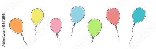 Canvas Hand drawn vector illustration of balloons.